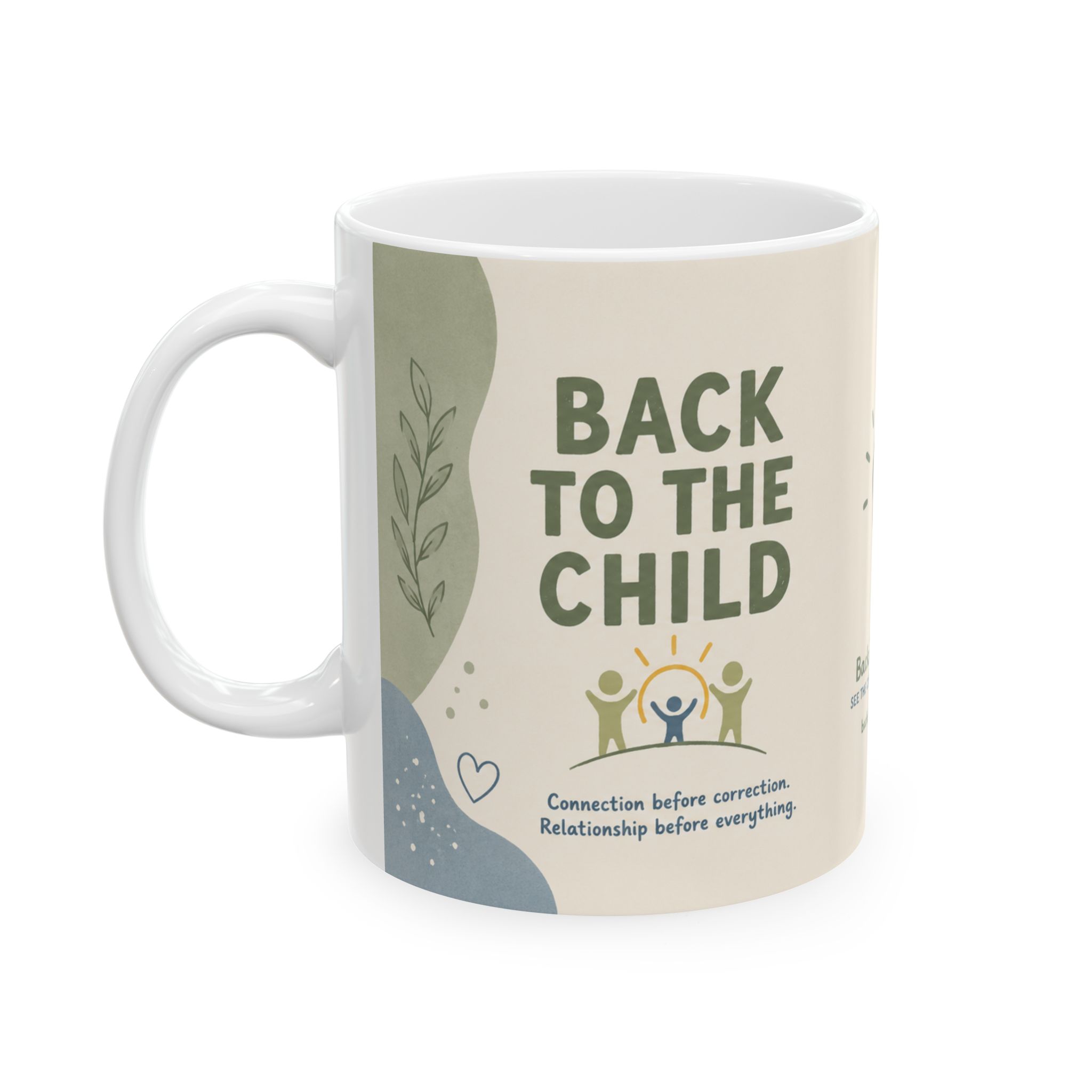 Other side of the mug showing the Back to the Child artwork